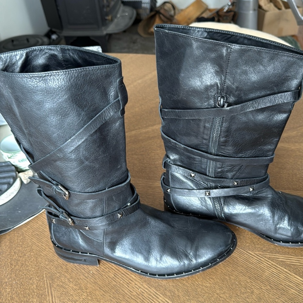 Freda Salvador Black Combat & Moto Boots